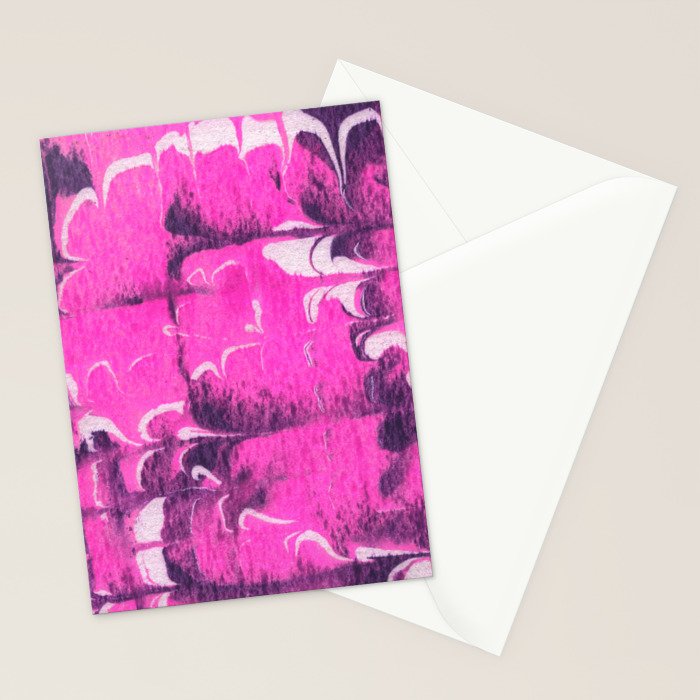 marble tie dye: bright pink Stationery Card Gallery Image 2