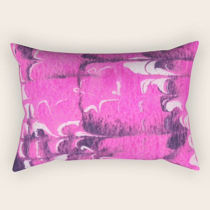 marble tie dye: bright pink Rectangular Pillow Gallery Image 2