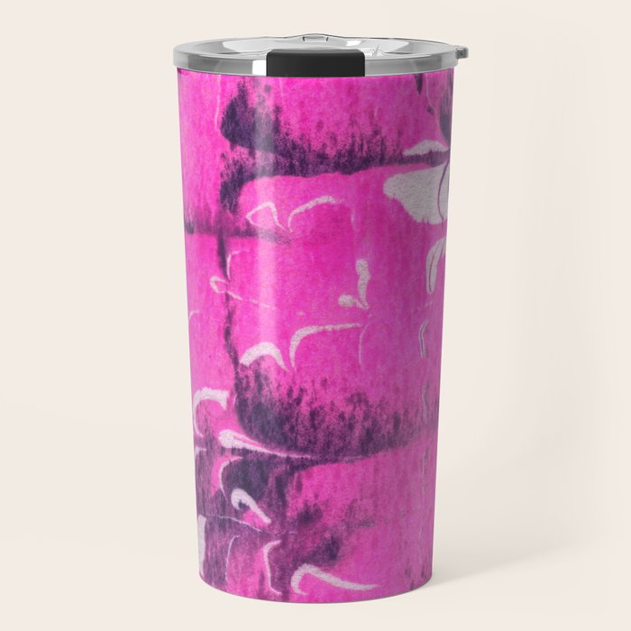 marble tie dye: bright pink Travel Mug Gallery Image 1