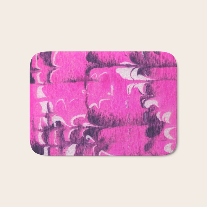 marble tie dye: bright pink Bath Mat Gallery Image 1