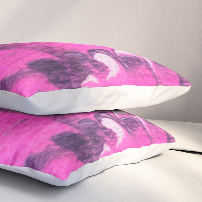 marble tie dye: bright pink Pillow Sham Gallery Image 3