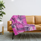 marble tie dye: bright pink Throw Blanket Gallery Image 1