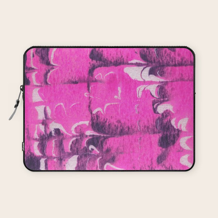 marble tie dye: bright pink Laptop Sleeve Gallery Image 1