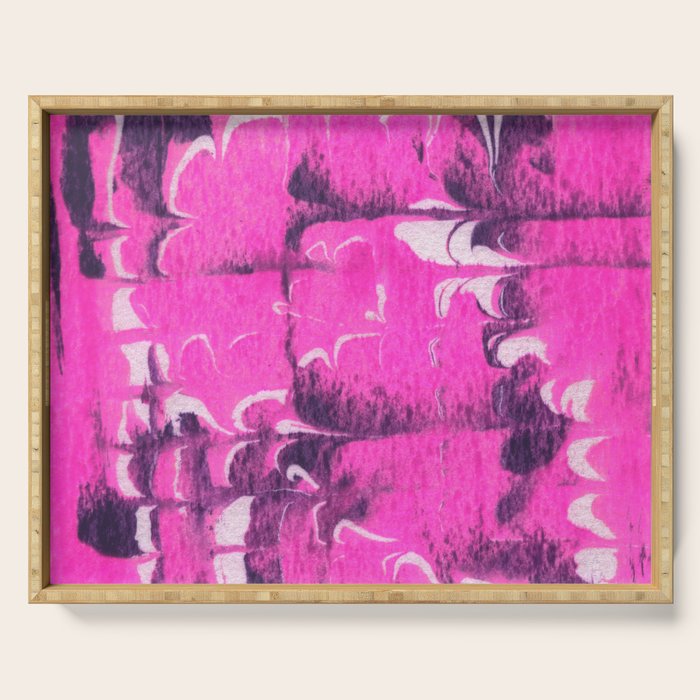 marble tie dye: bright pink Serving Tray Gallery Image 1