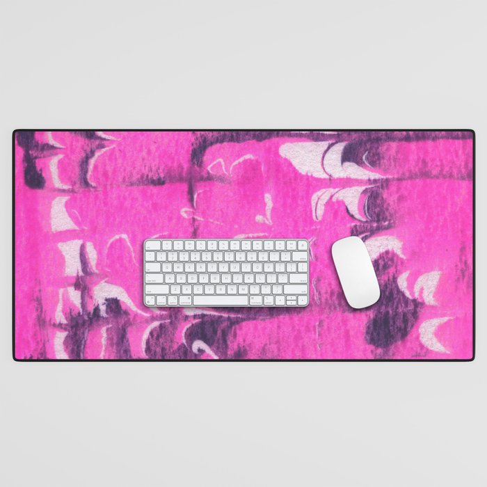 marble tie dye: bright pink Desk Mat Gallery Image 1