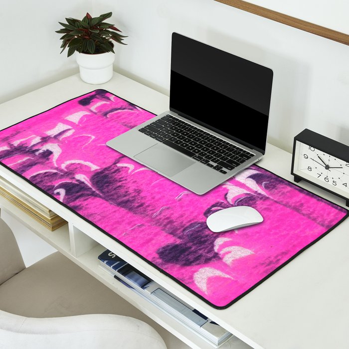 marble tie dye: bright pink Desk Mat Gallery Image 2