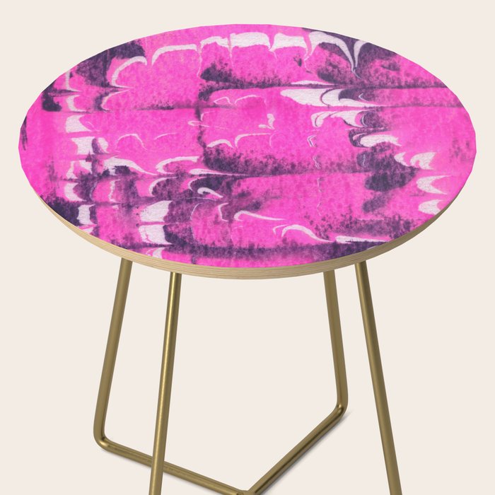 marble tie dye: bright pink Side Table Gallery Image 2