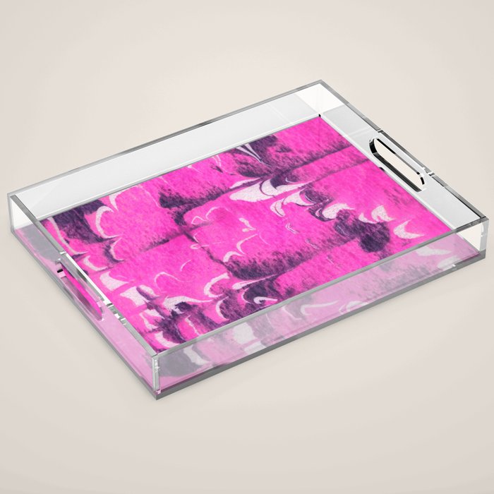 marble tie dye: bright pink Acrylic Tray Gallery Image 1