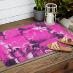 marble tie dye: bright pink Outdoor Rug Gallery Image 2