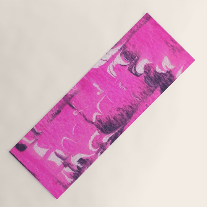 marble tie dye: bright pink Yoga Mat Gallery Image 1