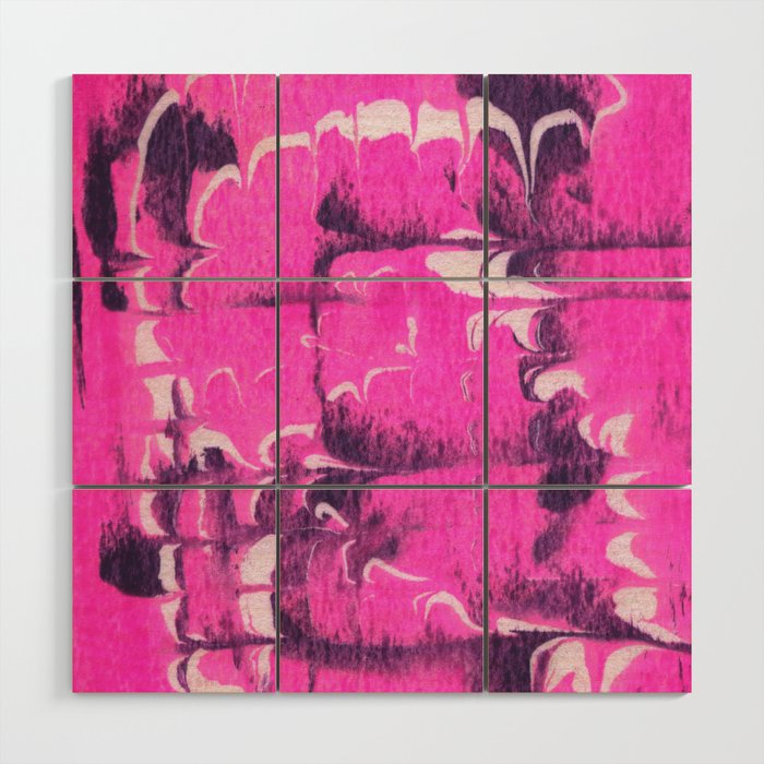 marble tie dye: bright pink Wood Wall Art Gallery Image 1