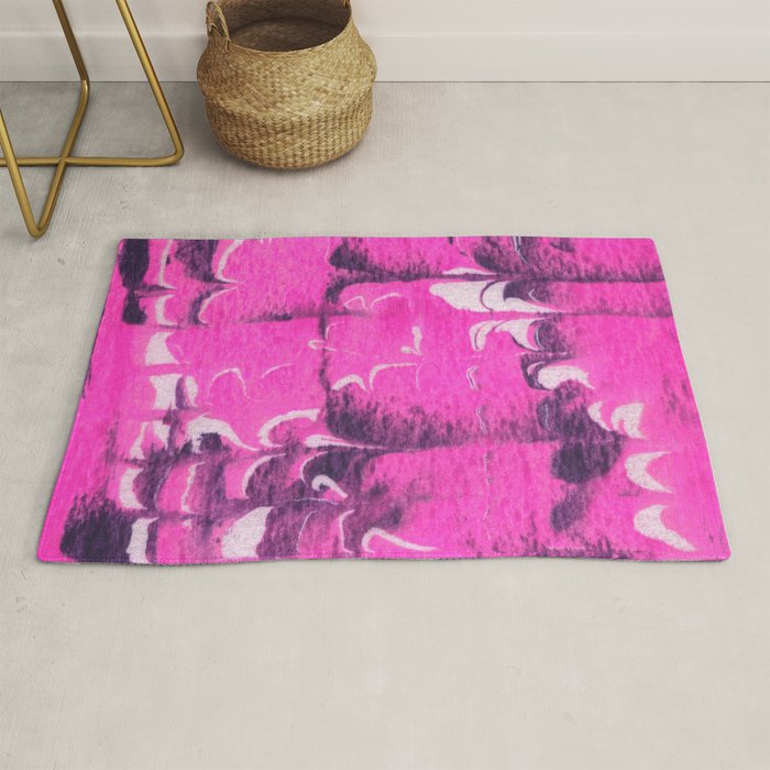 marble tie dye: bright pink Rug Gallery Image 1