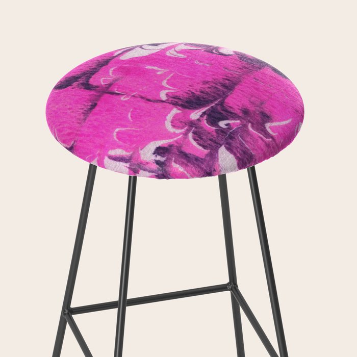 marble tie dye: bright pink Stool Gallery Image 2