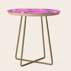 marble tie dye: bright pink Side Table Gallery Image 1