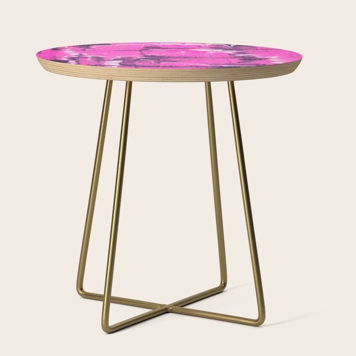 marble tie dye: bright pink Side Table Gallery Image 1