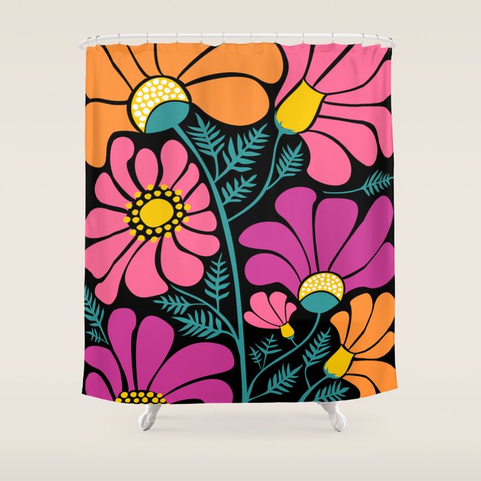 70s Disco Garden Shower Curtain Gallery Image 1