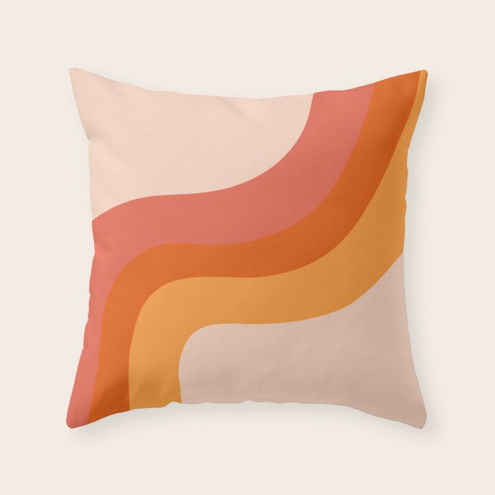 Retro Stripes Throw Pillow Gallery Image 6