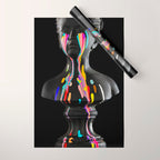 The Girl With Stars In Her Eyes (On Black) Wrapping Paper Gallery Image 1