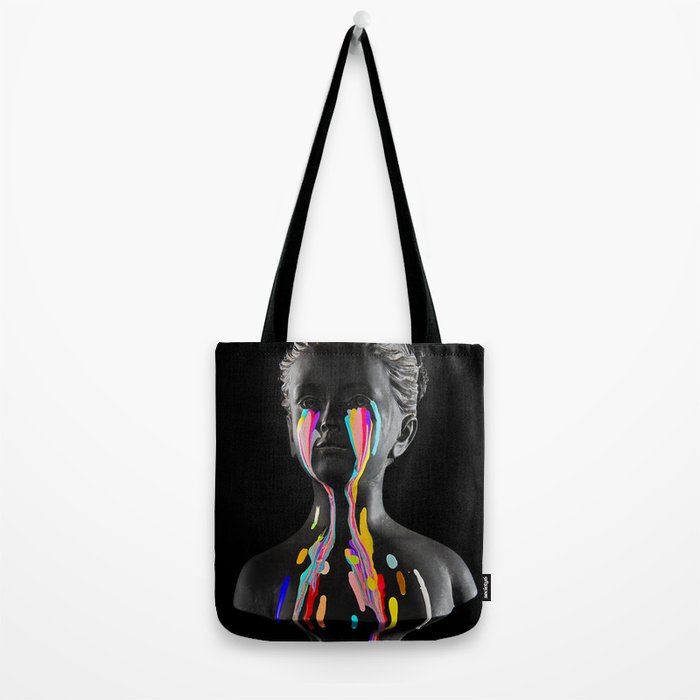 The Girl With Stars In Her Eyes (On Black) Tote Bag Gallery Image 2