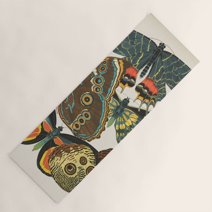 Vintage Butterfly Illustration EA Seguy Papillon Yoga Mat Gallery Image 1