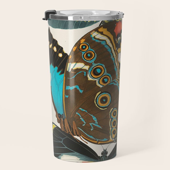 Vintage Butterfly Illustration EA Seguy Papillon Travel Mug Gallery Image 3