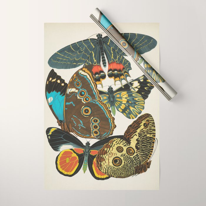 Vintage Butterfly Illustration EA Seguy Papillon Wrapping Paper Gallery Image 1