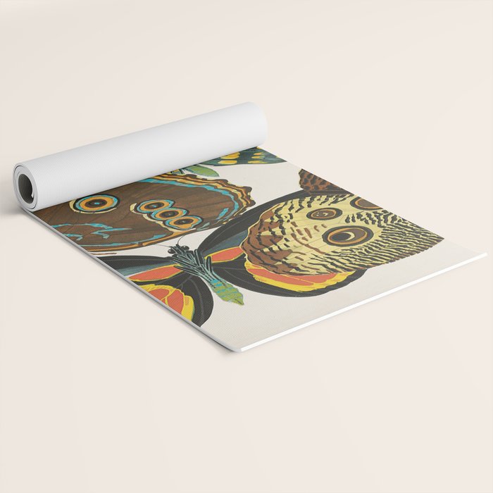 Vintage Butterfly Illustration EA Seguy Papillon Yoga Mat Gallery Image 2