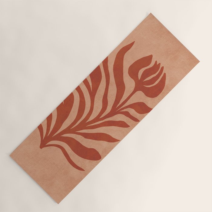 Maximalist wildflower in clay orange Yoga Mat Gallery Image 1