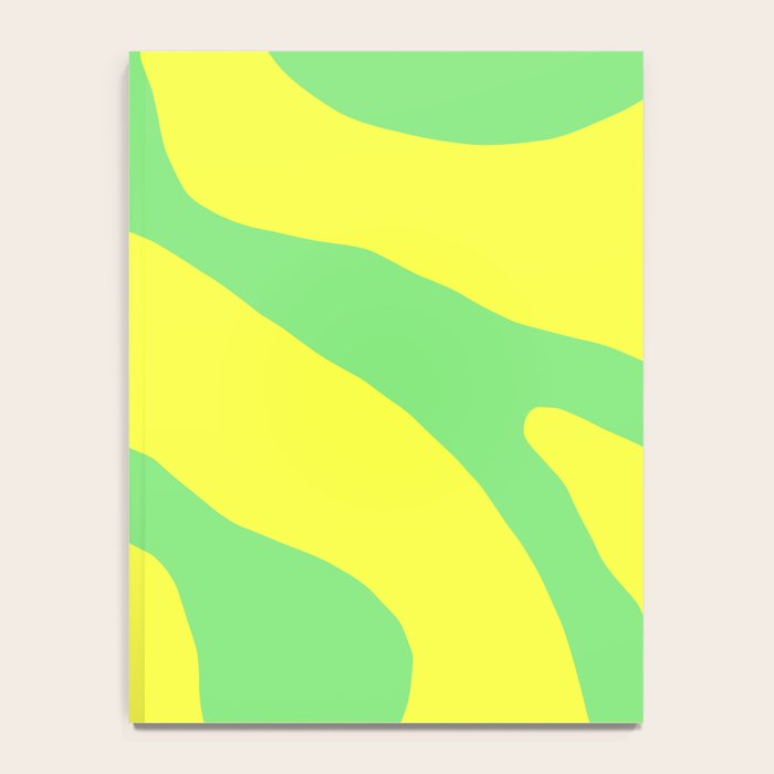 Vivid Abstract Organic Forms Neon Yellow and Green Notebook Gallery Image 4