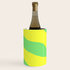 Vivid Abstract Organic Forms Neon Yellow and Green Wine Chiller Gallery Image 2