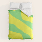 Vivid Abstract Organic Forms Neon Yellow and Green Duvet Cover Gallery Image 6