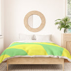 Vivid Abstract Organic Forms Neon Yellow and Green Duvet Cover Gallery Image 3