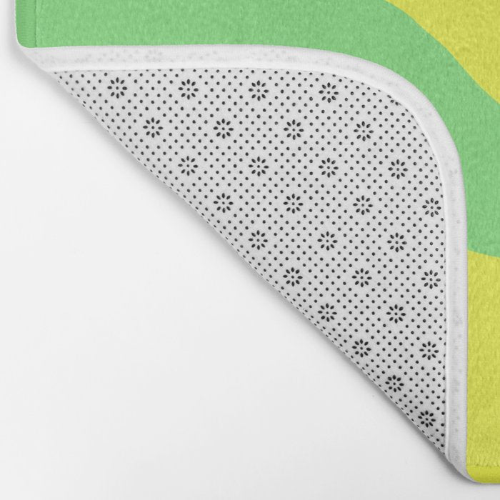 Vivid Abstract Organic Forms Neon Yellow and Green Bath Mat Gallery Image 2