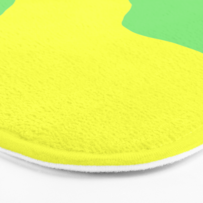 Vivid Abstract Organic Forms Neon Yellow and Green Bath Mat Gallery Image 3