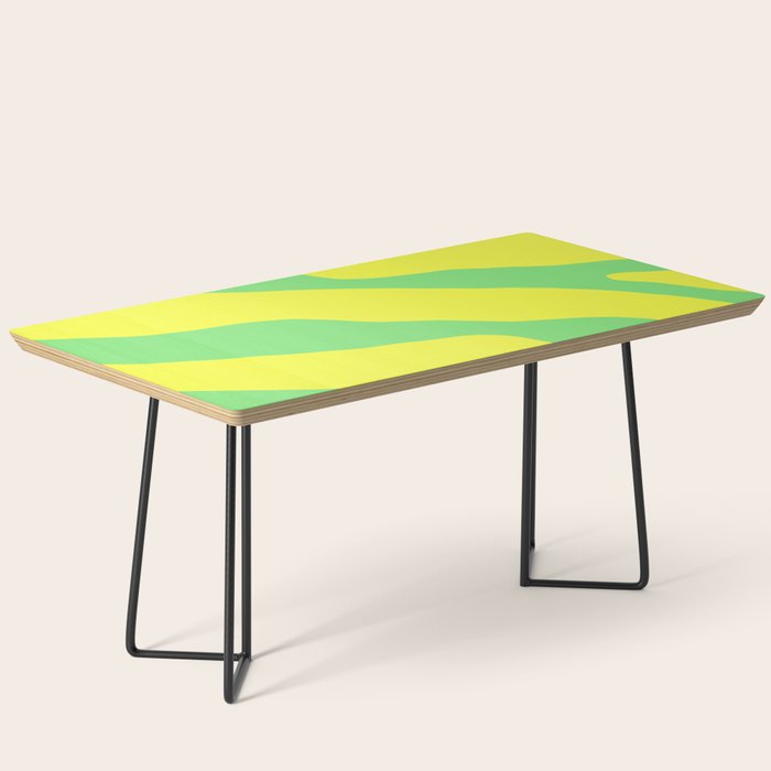 Vivid Abstract Organic Forms Neon Yellow and Green Coffee Table Gallery Image 1