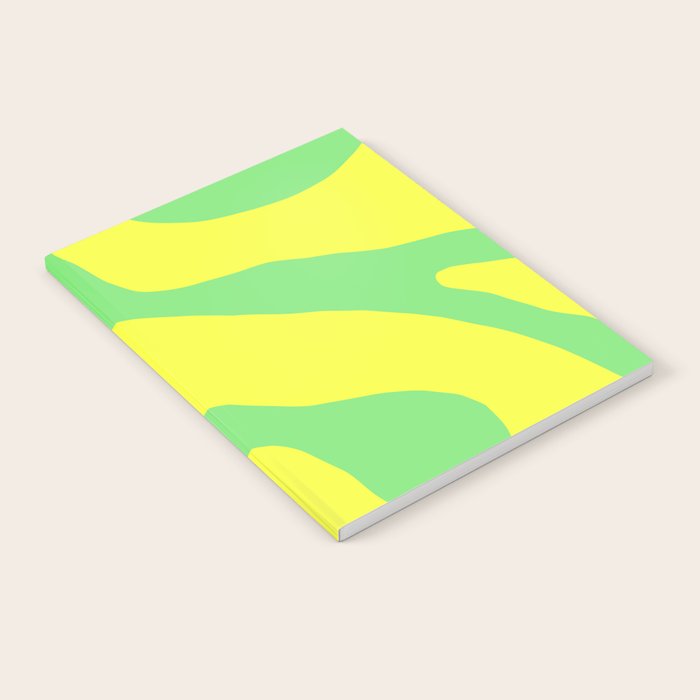 Vivid Abstract Organic Forms Neon Yellow and Green Notebook Gallery Image 1