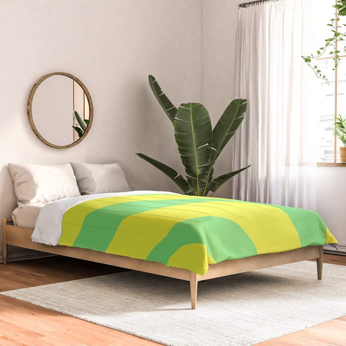 Vivid Abstract Organic Forms Neon Yellow and Green Comforter Gallery Image 2