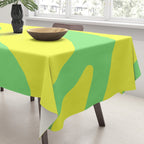 Vivid Abstract Organic Forms Neon Yellow and Green Tablecloth Gallery Image 3