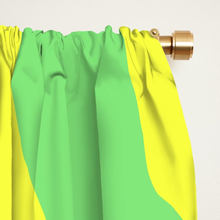 Vivid Abstract Organic Forms Neon Yellow and Green Window Curtain Gallery Image 2