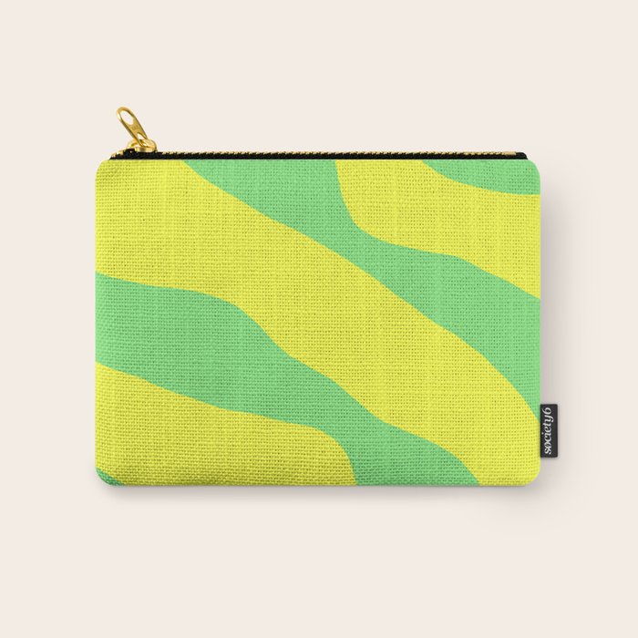 Vivid Abstract Organic Forms Neon Yellow and Green Carry All Pouch Gallery Image 1