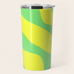 Vivid Abstract Organic Forms Neon Yellow and Green Travel Mug Gallery Image 1