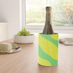 Vivid Abstract Organic Forms Neon Yellow and Green Wine Chiller Gallery Image 4