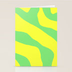 Vivid Abstract Organic Forms Neon Yellow and Green Stationery Card Gallery Image 2