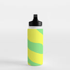 Vivid Abstract Organic Forms Neon Yellow and Green Water Bottle Gallery Image 3