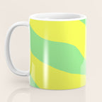 Vivid Abstract Organic Forms Neon Yellow and Green Coffee Mug Gallery Image 3