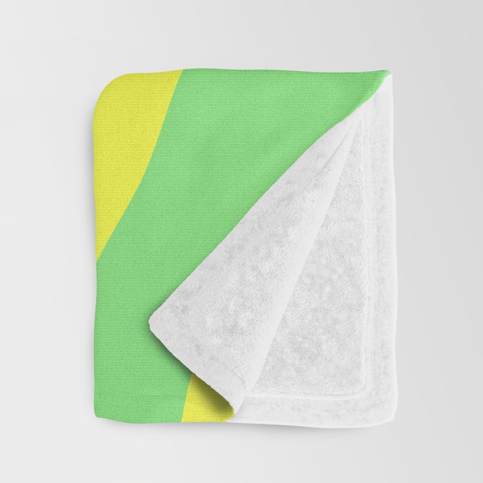 Vivid Abstract Organic Forms Neon Yellow and Green Throw Blanket Gallery Image 3