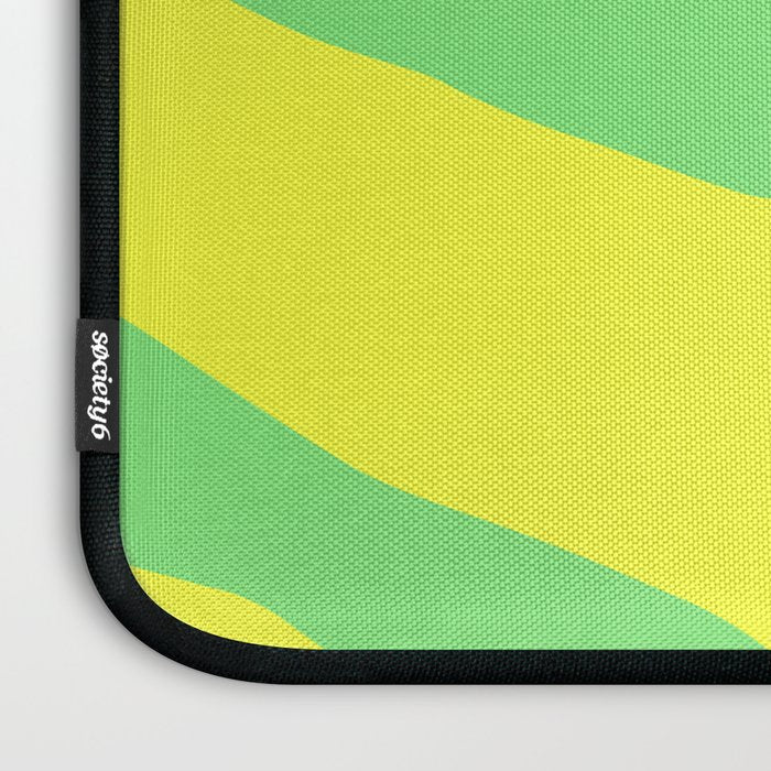 Vivid Abstract Organic Forms Neon Yellow and Green Laptop Sleeve Gallery Image 3