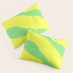 Vivid Abstract Organic Forms Neon Yellow and Green Pillow Sham Gallery Image 3