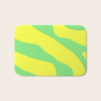 Vivid Abstract Organic Forms Neon Yellow and Green Bath Mat Gallery Image 1