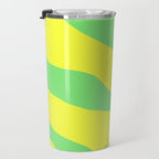 Vivid Abstract Organic Forms Neon Yellow and Green Travel Mug Gallery Image 3